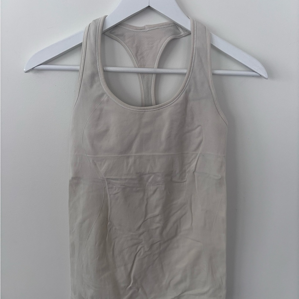 Lululemon Off White /  Cream Swiftly Tech Racerback Tank Top Sz 4